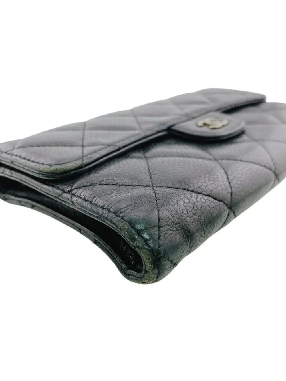 Chanel Quilted Trifold Wallet Black